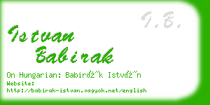 istvan babirak business card